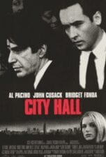 A poster of city hall with al pacino and john cusack.